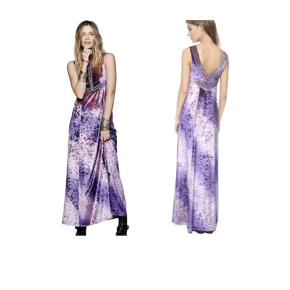 NWT Free People Hello Gorgeous Velvet Maxi Dress Womens Small Sleeveless‎ $268 - Picture 1 of 6